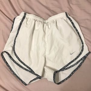 white Nike shorts with black trim